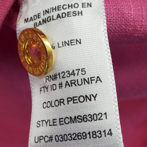 Ellen Tracy hot pink linen top *flaw* - Picture 10 of 13
